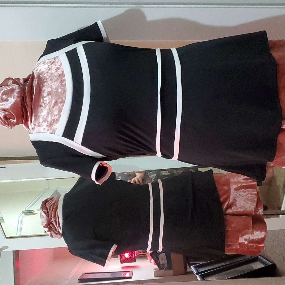 14 retro vintage rockabilly top black with white stripes